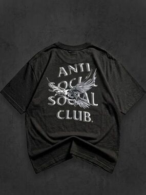 🆕 Anti Social Social Club T shirt Frantically Melting Tee in Black NWT Large